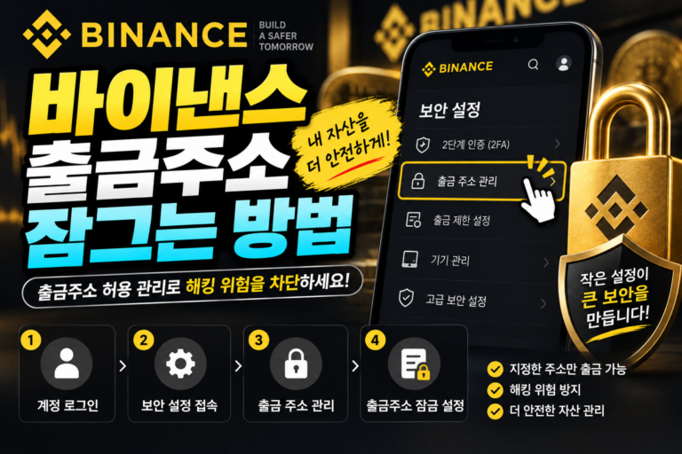 바이낸스 출금주소 화이트리스트란? 등록한 주소로만 출금하도록 설정하는 방법 6 바이낸스 출금주소 잠그는 방법