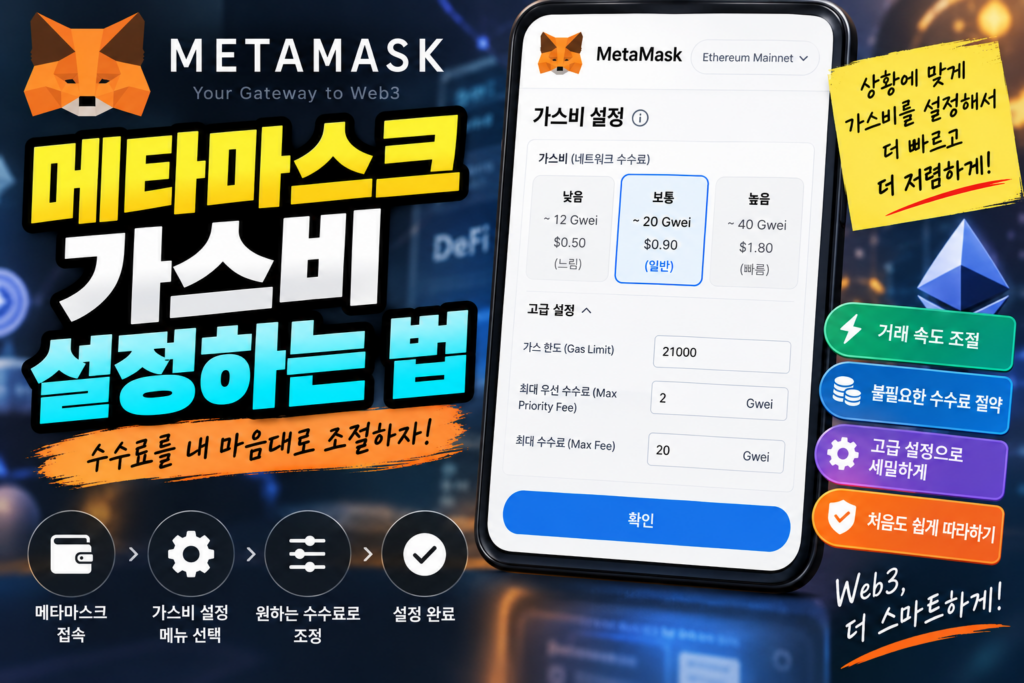 메타마스크 가스비는 어떻게 설정할까? 코인 전송 전 확인해야 할 수수료 1 메타마스크 가스비 설정하는 법
