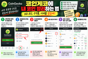 코인게코 포트폴리오 사용법, 관심 코인과 보유 자산을 관리하는 방법 1 코인게코에 내 코인 정리하는 법