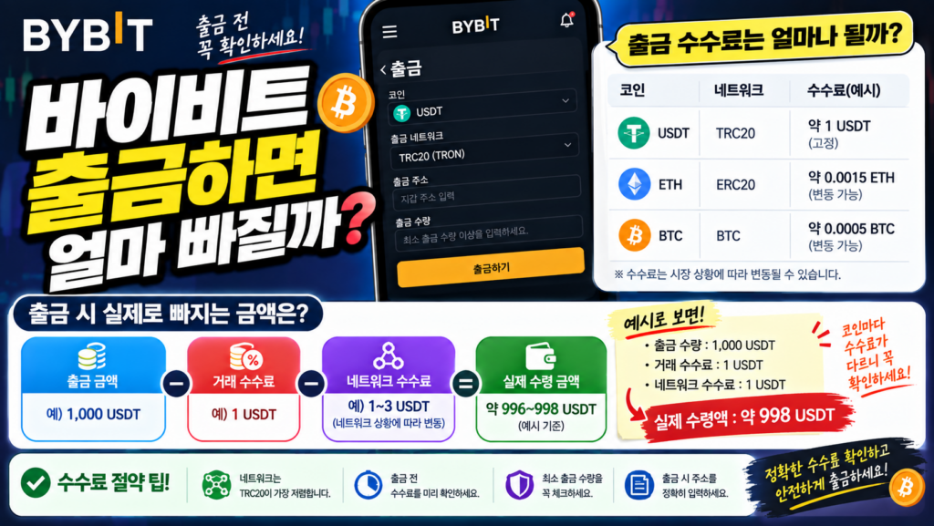 바이비트 출금 수수료는 얼마일까? 코인과 네트워크별 비용이 다른 이유 1 바이비트 출금하면 얼마 빠질까?